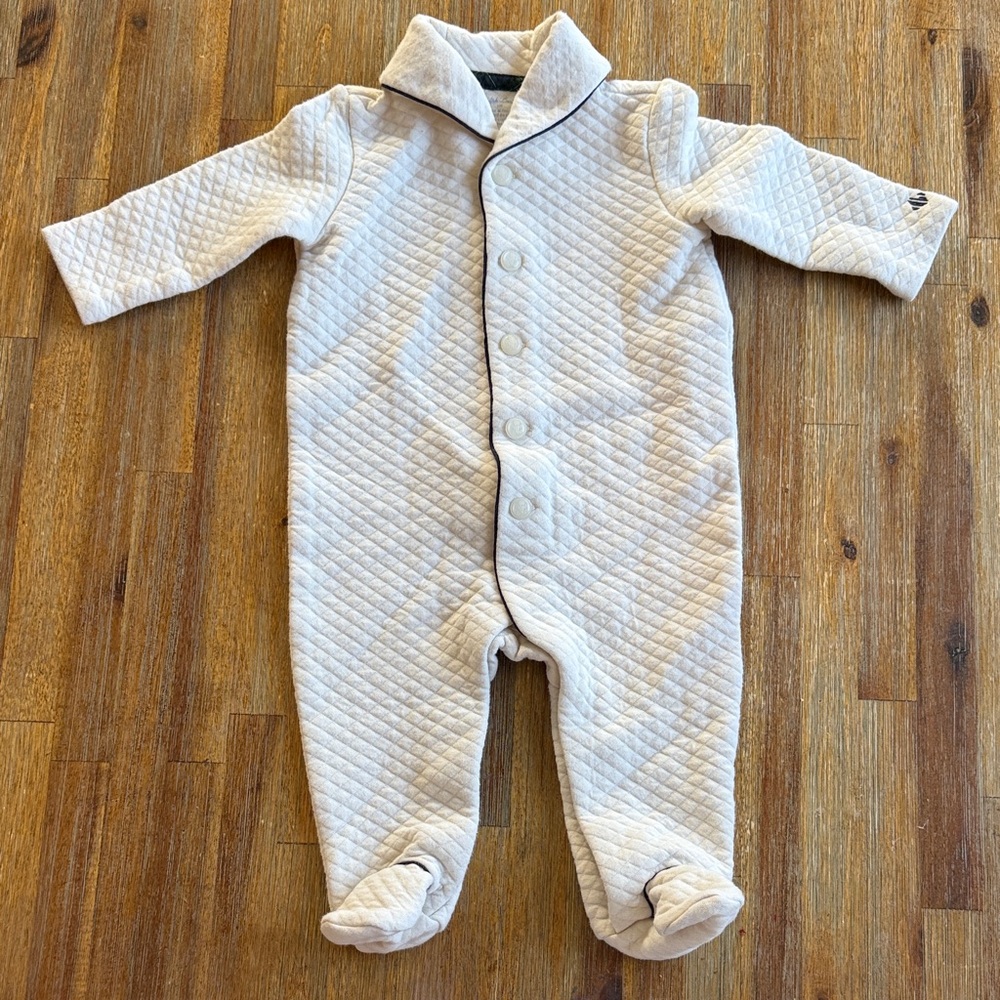 Ralph Lauren Quilted White Kids Footie